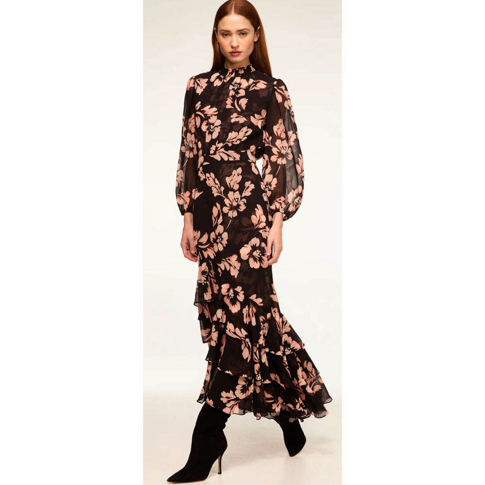 MISA Los Angeles Aubrey Dress in Black Floral Size XS